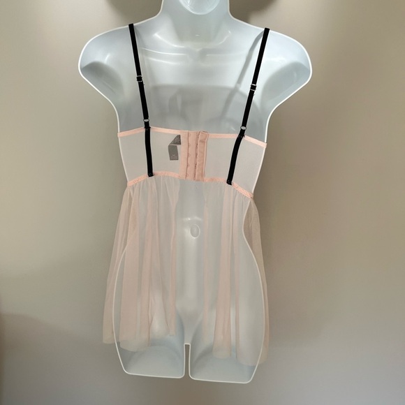 Victoria’s Secret sheer pink and black mesh and lace push up bra lingerie nighty - Picture 7 of 9